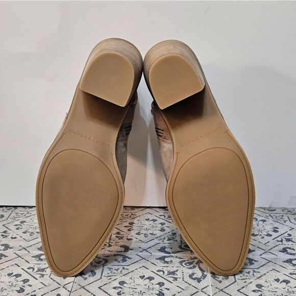 Lucky Brand, Womens Shyna, Oiled Suede, Open Heel Booties. NIB/Size 9.5 - Picture 4 of 6
